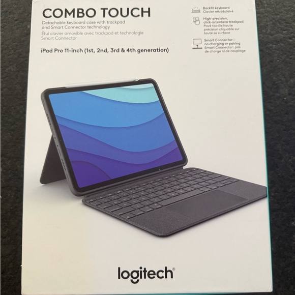 Logitech Combo Touch Keyboard Case for iPad Pro 11-inch - Gray - Picture 1 of 2